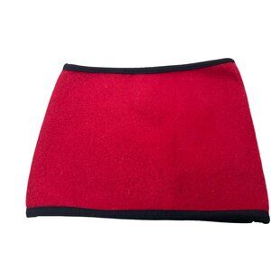 Red Fleece Neck Warmer With Black Trim - Soft & Cozy - Made In India 52c